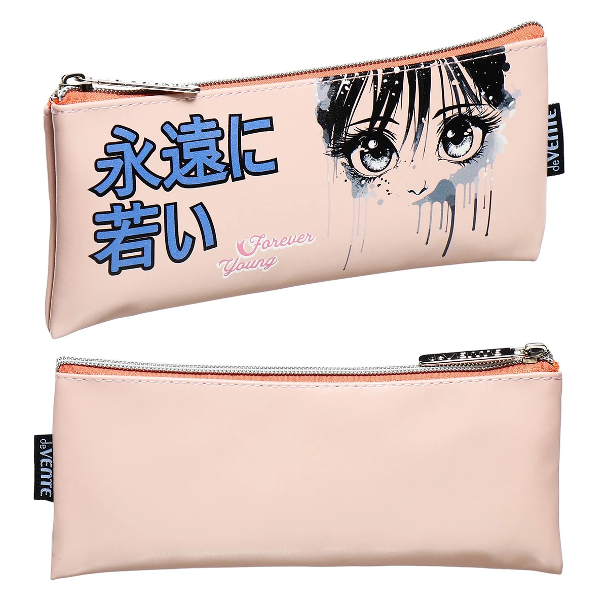 Пенал мягкий, 1 отделение, 90×215×10 мм, плоский, devente, forever young, искусственная кожа